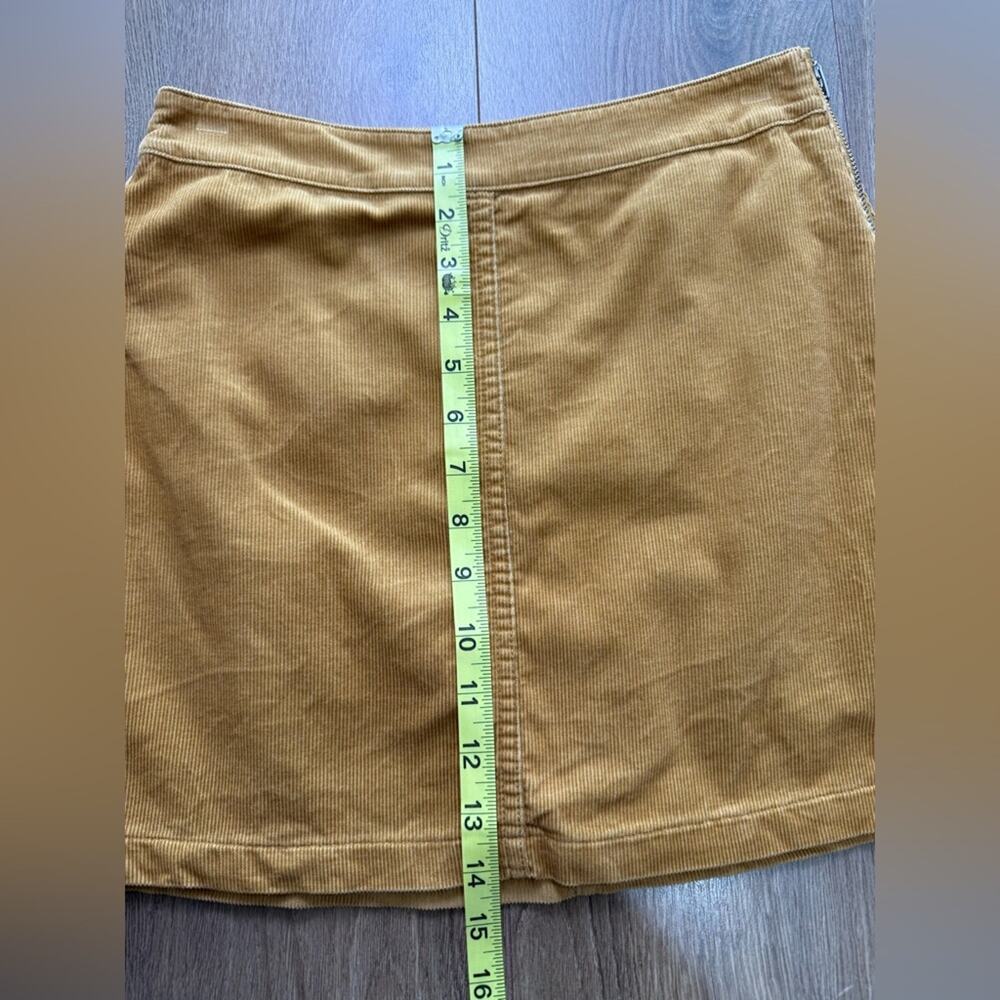 Aritzia Wilfred Free Corduroy Mini Skirt Size 2 Mustard Brown A-Line Side Zip - Picture 9 of 9